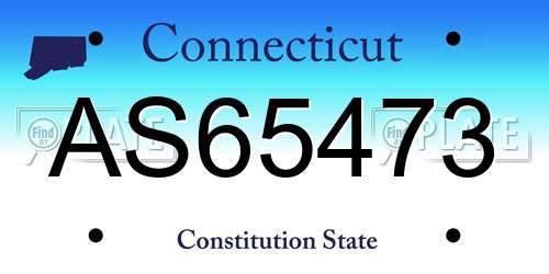 AS65473 Connecticut License Plate