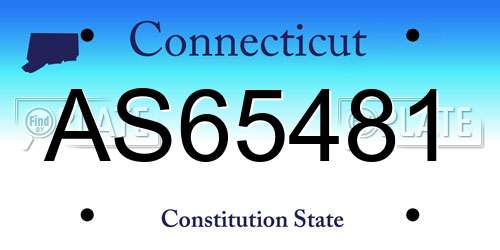AS65481 Connecticut License Plate