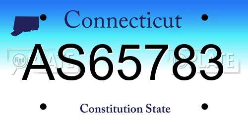 AS65783 Connecticut License Plate