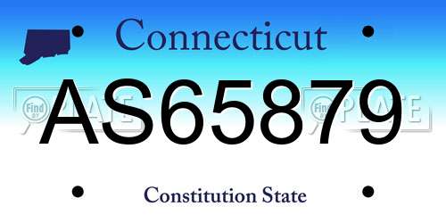 AS65879 Connecticut License Plate