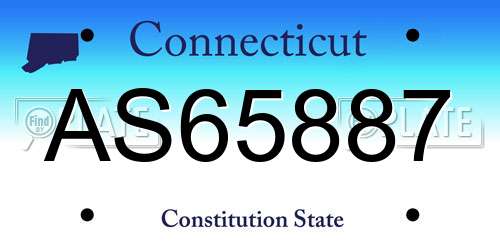 AS65887 Connecticut License Plate