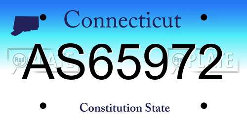 AS65972 Connecticut License Plate