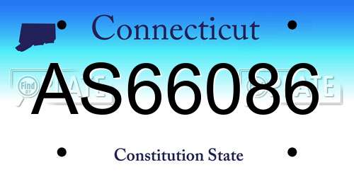 AS66086 Connecticut License Plate