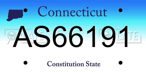 AS66191 Connecticut License Plate