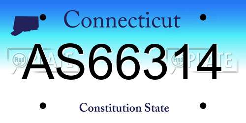 AS66314 Connecticut License Plate
