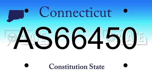 AS66450 Connecticut License Plate