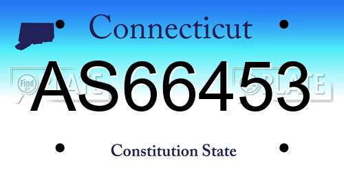 AS66453 Connecticut License Plate