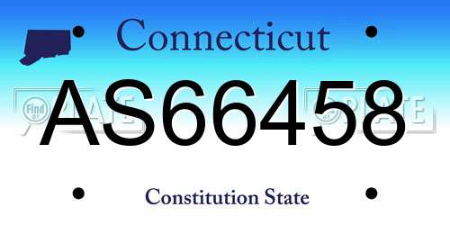 AS66458 Connecticut License Plate