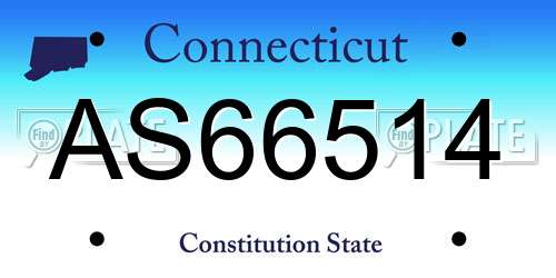 AS66514 Connecticut License Plate