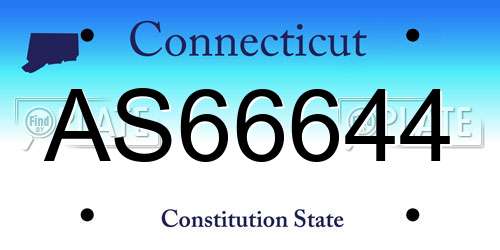 AS66644 Connecticut License Plate