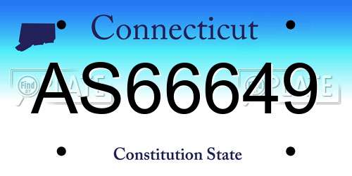 AS66649 Connecticut License Plate