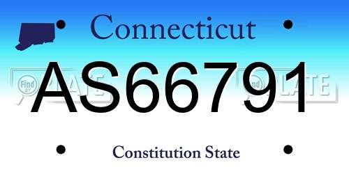 AS66791 Connecticut License Plate