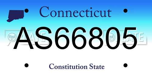 AS66805 Connecticut License Plate
