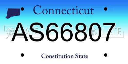 AS66807 Connecticut License Plate
