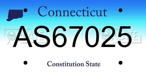 AS67025 Connecticut License Plate