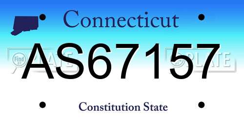 AS67157 Connecticut License Plate