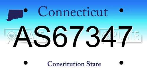 AS67347 Connecticut License Plate