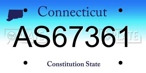 AS67361 Connecticut License Plate