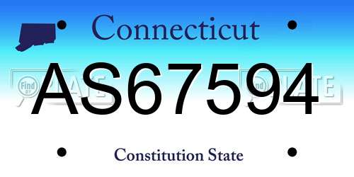 AS67594 Connecticut License Plate