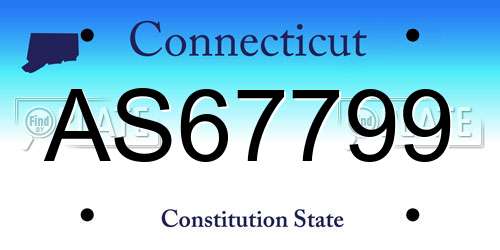 AS67799 Connecticut License Plate
