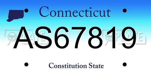 AS67819 Connecticut License Plate