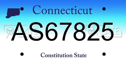AS67825 Connecticut License Plate