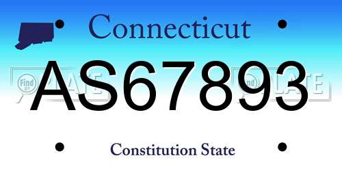 AS67893 Connecticut License Plate
