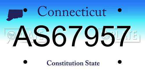 AS67957 Connecticut License Plate