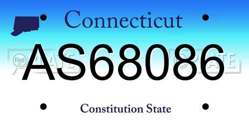 AS68086 Connecticut License Plate