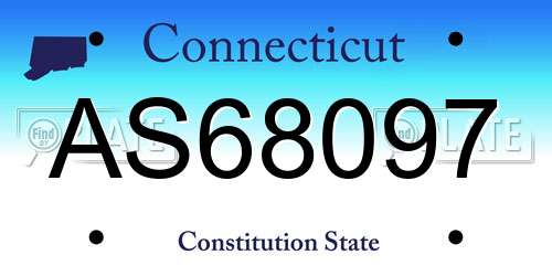 AS68097 Connecticut License Plate