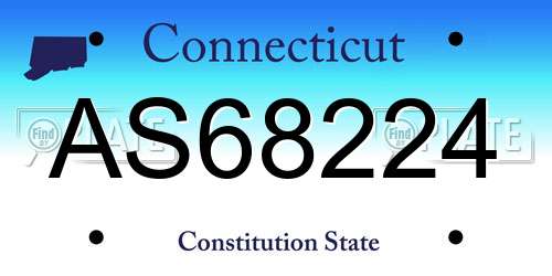 AS68224 Connecticut License Plate