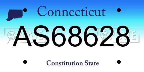AS68628 Connecticut License Plate