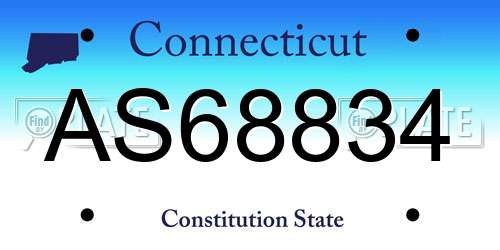 AS68834 Connecticut License Plate