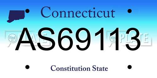 AS69113 Connecticut License Plate