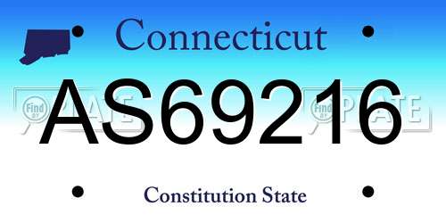 AS69216 Connecticut License Plate