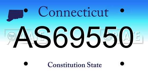 AS69550 Connecticut License Plate