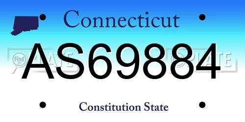 AS69884 Connecticut License Plate