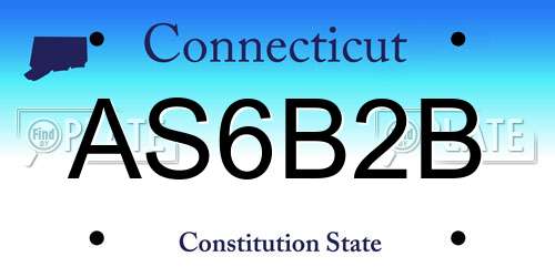 AS6B2B Connecticut License Plate