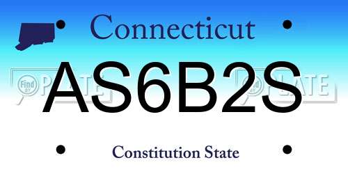 AS6B2S Connecticut License Plate