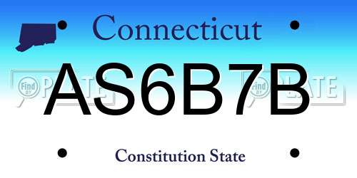 AS6B7B Connecticut License Plate