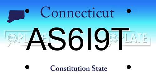 AS6I9T Connecticut License Plate