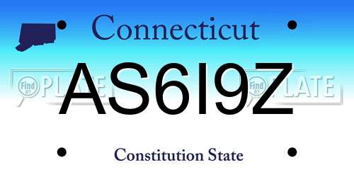 AS6I9Z Connecticut License Plate