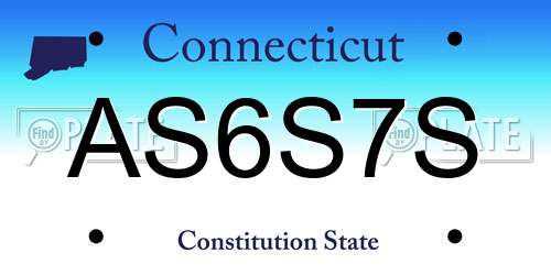 AS6S7S Connecticut License Plate