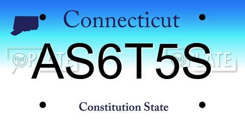 AS6T5S Connecticut License Plate