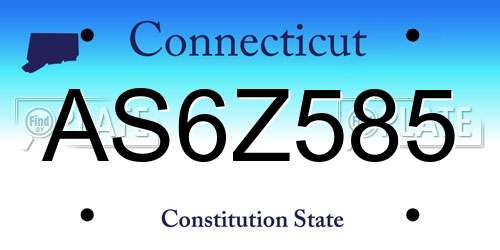 AS6Z585 Connecticut License Plate