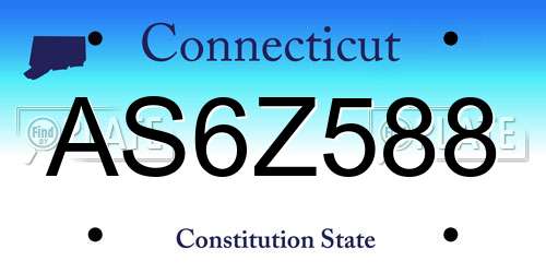 AS6Z588 Connecticut License Plate