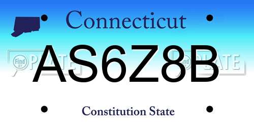 AS6Z8B Connecticut License Plate
