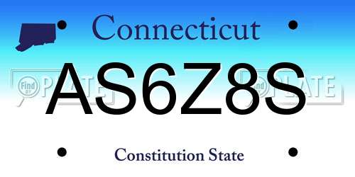 AS6Z8S Connecticut License Plate