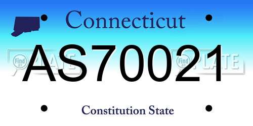 AS70021 Connecticut License Plate