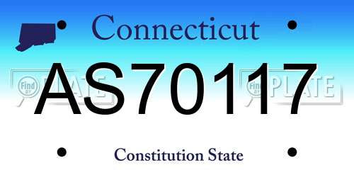 AS70117 Connecticut License Plate